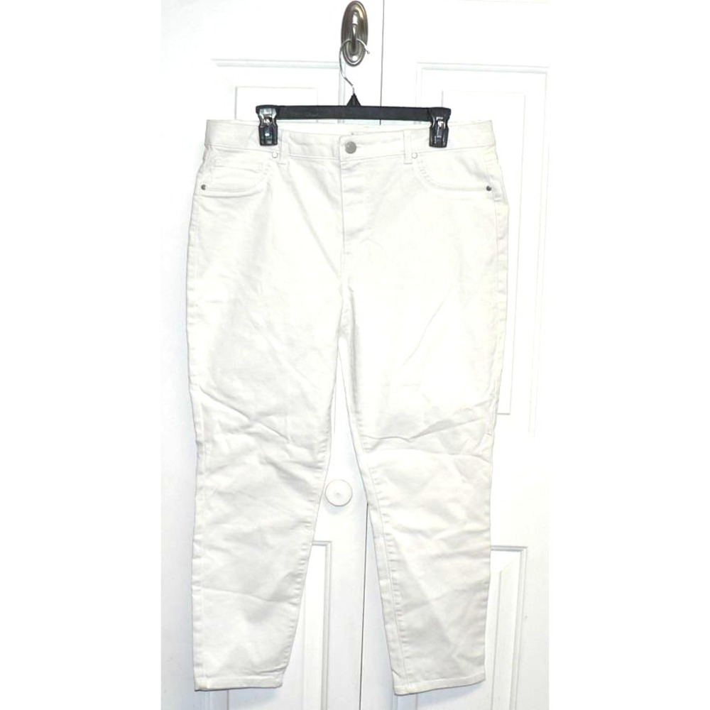 D.Jeans Women's High-Rise Waist 5-Pocket Crop Ankle Skinny Jeans White Size 16 - Picture 3 of 7
